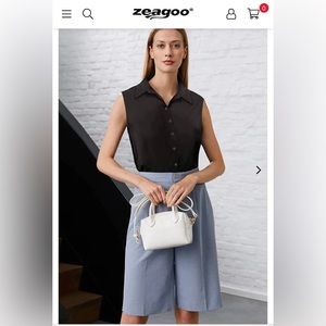 Zeagoo Black Sleeveless Blouse Size XXL